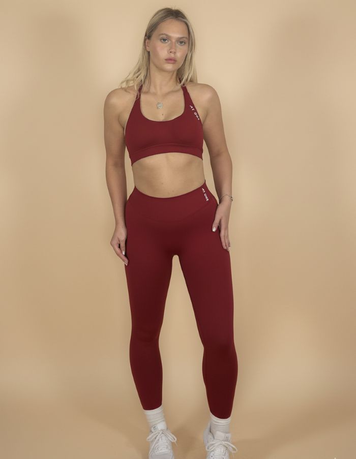 Lift Leggings & bra crimson front w